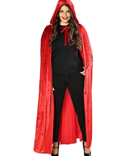 * Red Panne Velvet Deluxe Adults Cape><noscript><img width=