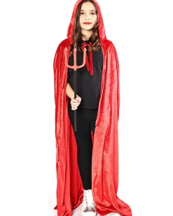 * Red Panne Velvet Deluxe Kids Cape><noscript><img width=