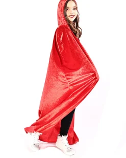 * Red Panne Velvet Deluxe Kids Cape><noscript><img width=