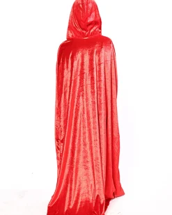 * Red Panne Velvet Deluxe Kids Cape><noscript><img width=