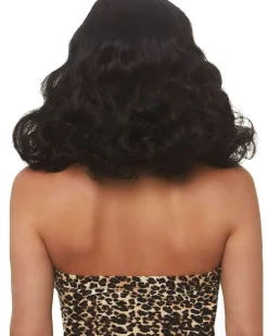 Leg Avenue Retro Bangs Short Curly Black Wig></noscript> Halloween Wigs