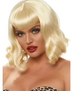 Leg Avenue Retro Bangs Short Curly Blonde Wig></noscript> Halloween Wigs