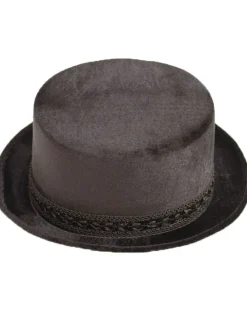 Tomfoolery Round Black Velvet Top Hat> Halloween Accessories