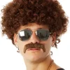 Allaura Wigs and Hair 70S Brown Fro And Mo Set> Halloween Wigs