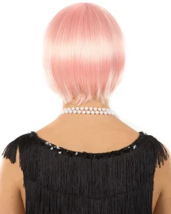 * 1920S Flapper Deluxe Pastel Pink Bob Wig><noscript><img width=