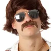 Allaura Wigs and Hair 70S Shag Mens Brown Wig And Moustache> Halloween Wigs