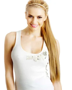 Allaura Wigs and Hair Sandy Blonde Wrap Around 60Cm Deluxe Ponytail><noscript><img width=