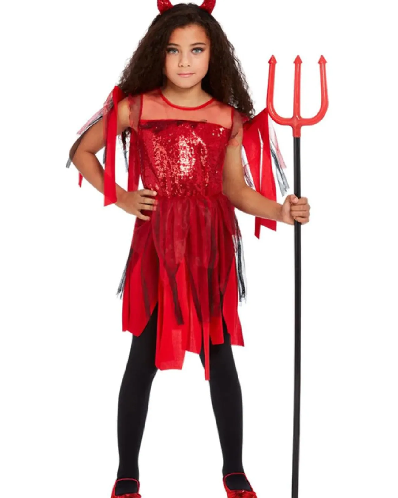 Smiffys Sequin Devil Girls Costume>Kids Kids Costumes