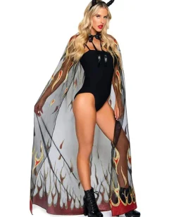 Leg Avenue Sheer Glitter Flame Devil Cape And Horns></noscript> Halloween Accessories