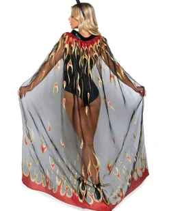 Leg Avenue Sheer Glitter Flame Devil Cape And Horns></noscript> Halloween Accessories