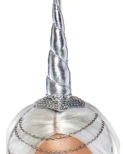 Leg Avenue Silver Celestial Unicorn Headband With Chain And Braided Mane> Halloween Hats