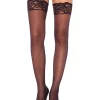 Leg Avenue Stay Up Spandex Diamond Dot Sheer Thigh High Stockings> Wicked Witches