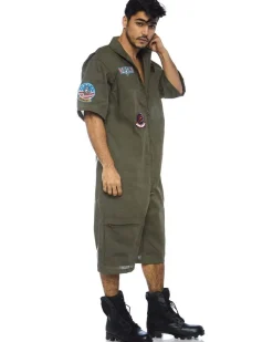 Leg Avenue Top Gun Board Short Flight Suit Mens Costume><noscript><img width=