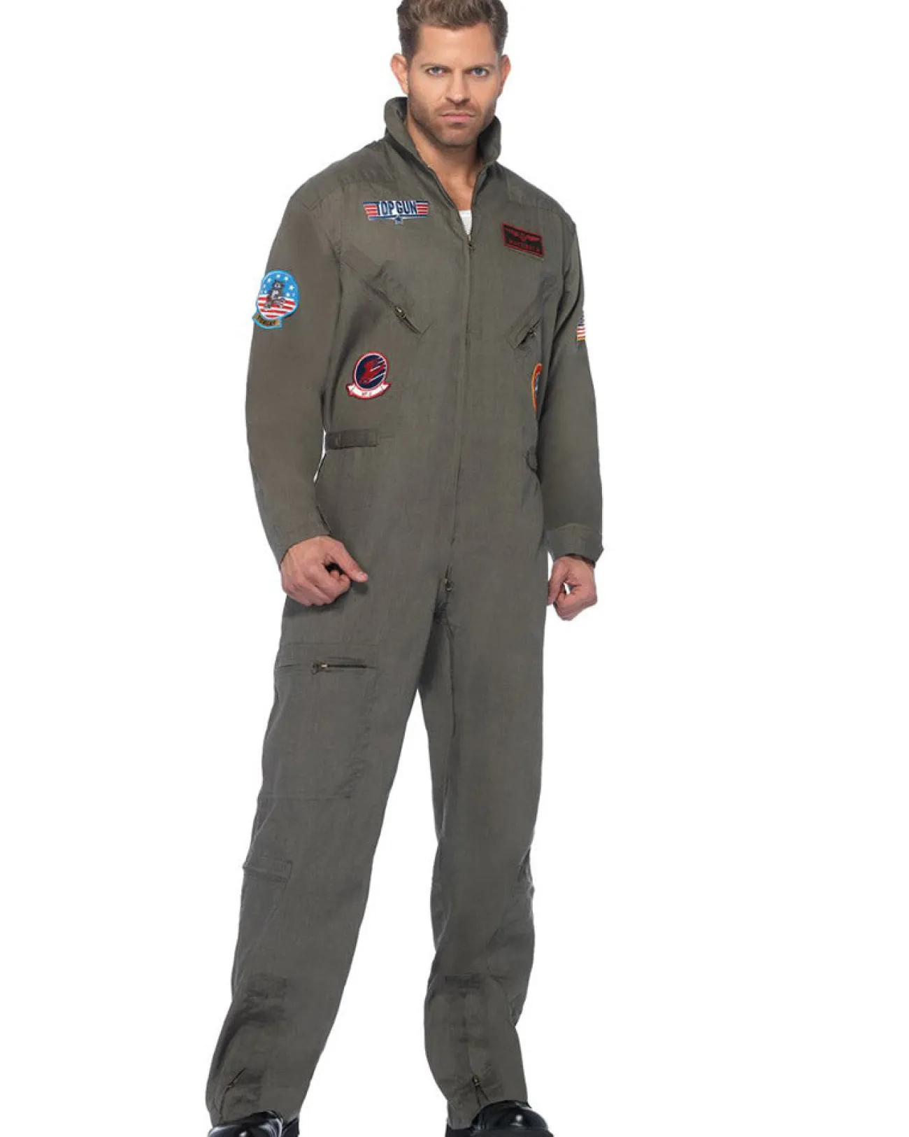 Leg Avenue Top Gun Flight Suit Plus Size Mens Costume>Men Men's Costumes