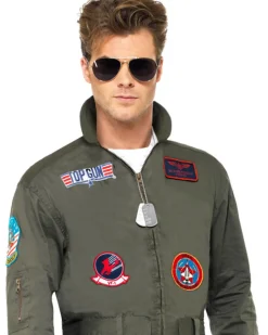 Smiffys Top Gun Jumpsuit Deluxe Mens Costume>Men Men's Costumes