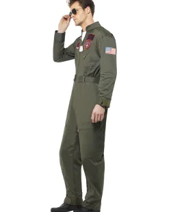 Smiffys Top Gun Jumpsuit Deluxe Mens Costume></noscript>Men Men's Costumes