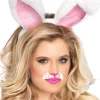 Leg Avenue White Plush Bunny Ears> Halloween Hats