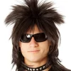 Allaura Wigs and Hair Wild Punk Black Wig> Halloween Wigs